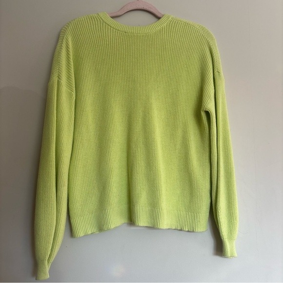 LOFT Lime Sweater with Button Detail - Picture 2 of 7